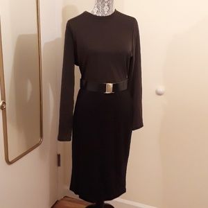 River Island olive and black dress